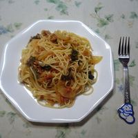 ツナトマトパスタ完成♪